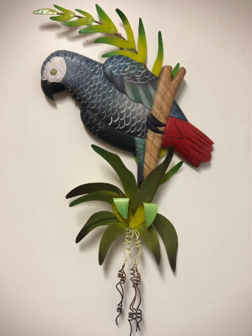 African Gray Parrot Wall Sculpture CW225