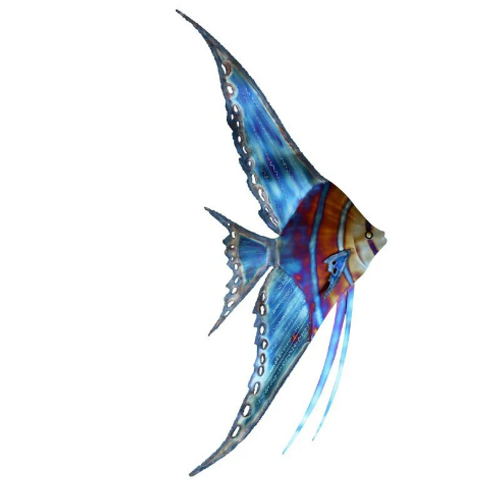 Blue Angelfish Right Facing Metal Wall Art MM178R Blue Angelfish Right Facing Metal Wall Art MM178R