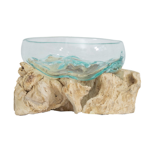 Small Salad Bowl Bleached Wood - G143B Small Salad Bowl Bleached Wood - G143B