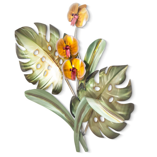 Orchid Spray Metal Wall Sculpture - CO177 Orchid Spray Metal Wall Sculpture - CO177