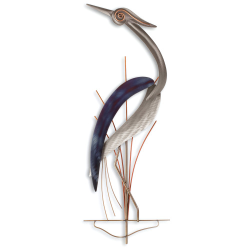 Single Metal Wall Heron Facing Left XIO100LW Single Metal Wall Heron Facing Left XIO100LW