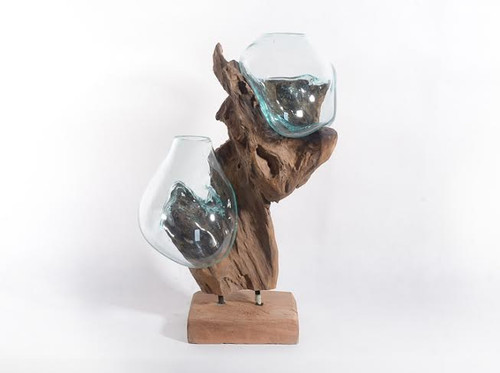 Teak Root Double Blown Glass Teak Root Double Blown Glass