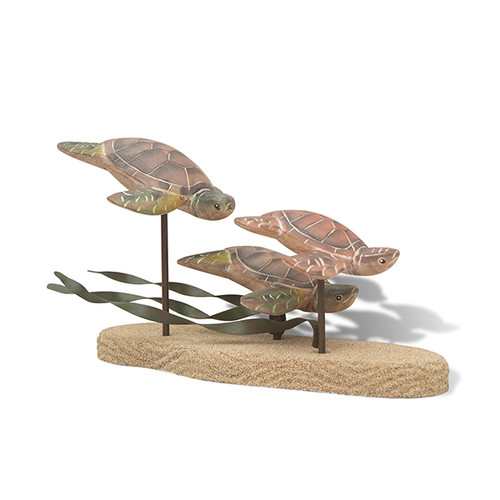 Sea Turtle Trio - Wooden Sculpture