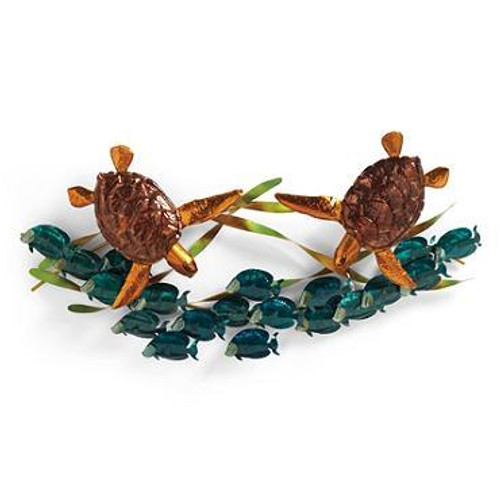Sea Turtles & Blue Tang School Metal Wall Art CO125 Sea Turtles & Blue Tang School Metal Wall Art CO125