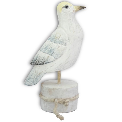 Seagull on Piling Wood Hand Carved C211