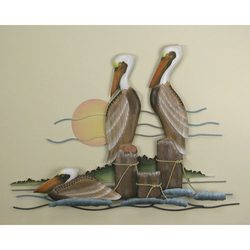 Pelican Trio Metal Wall Sculpture CW165