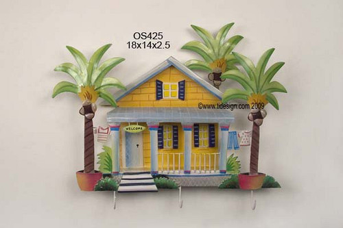 Seaside Welcome Beach Cottage Metal Wall Hanging