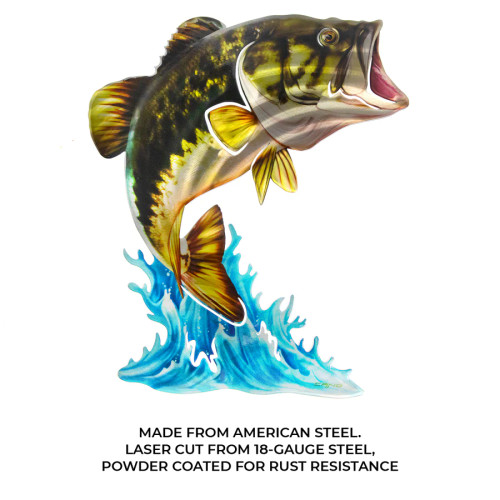 Bass Jumping Metal Wall Art Bass Jumping Metal Wall Art