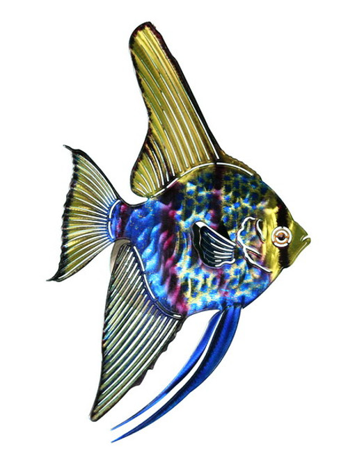 Tropical Angel Fish Metal Wall Art Hanging Tropical Angel Fish Metal Wall Art Hanging