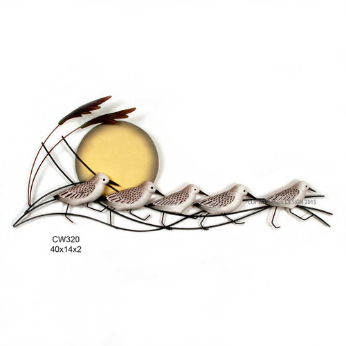Running Wooden Sanderlings - Metal Wall Art Running Wooden Sanderlings - Metal Wall Art