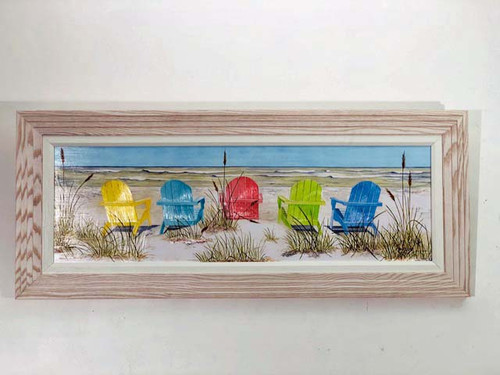 Framed Beach Chairs Large Wall Painting Framed Beach Chairs Large Wall Painting