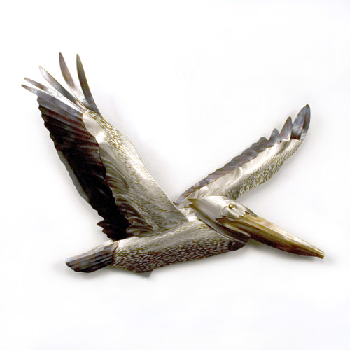 PELICAN SOARING WINGS UP - METAL WALL ART