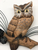 Owl on Branch with Pine Cones Wood and Metal Wall Art CW620