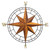 Compass Rose Metal and Teak Wall Art MM410