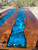 Coffee Table Wood and Blue Shell in Resin CTF-01-BSR