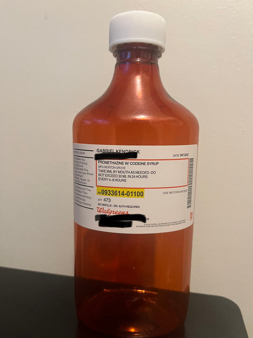 16 OZ Walgreens Wockhardt Codeine Lean bottle