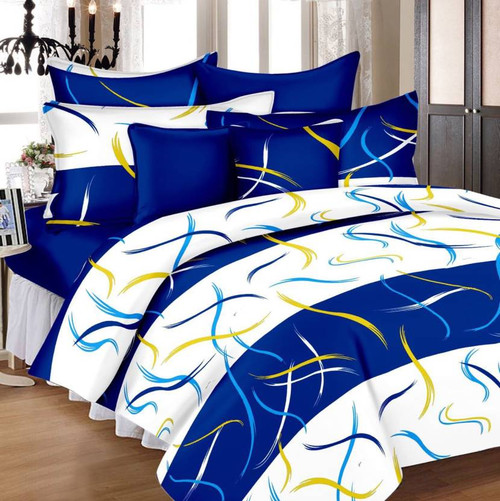 Zesture Cotton Abstract Double Bedsheet 