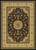 Oriental Area Rug Black Isfahan Carpet Medallion Vines Beige Border Red Accents Oval Door Mat