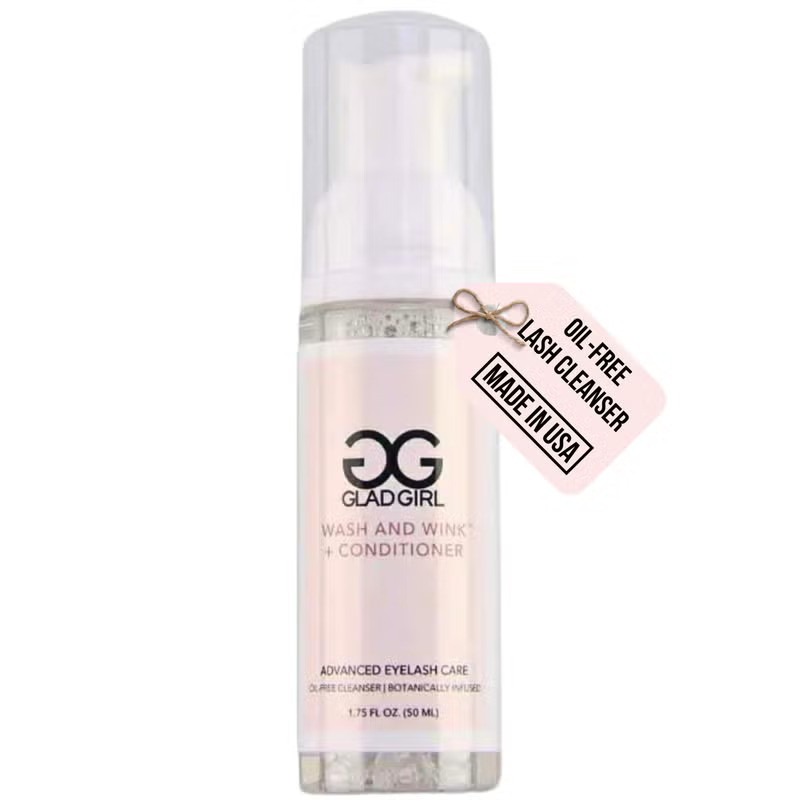 GladGirl Eyelash Extension Cleanser Wash And Wink Lash Shampoo and Conditioner NonIrritating Foaming Liquid 50 ml