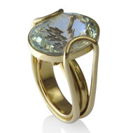 Bespoke Commission ~ 17ct Aquamarine & Gold Statement Ring