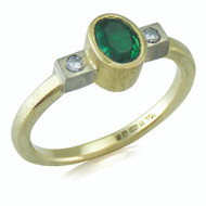 Remodel - Emerald and diamond gold ring