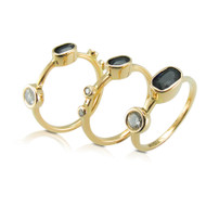 Remodel - Diamond & Sapphire gold Stacking Rings