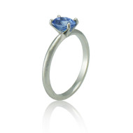 Blue sapphire platinum engagement ring