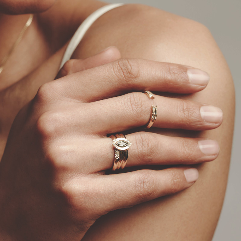 GRACE ring shown here with the ALWAYS & HALO ring
