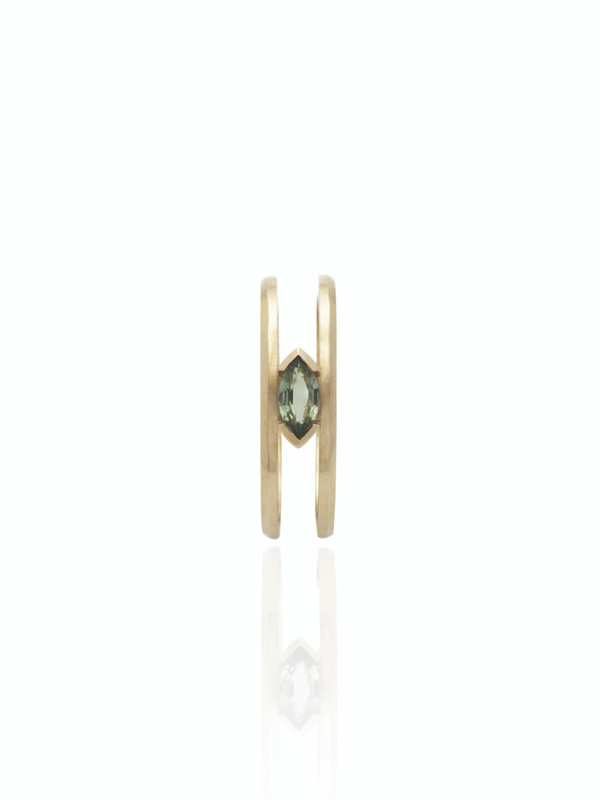 STAY Gemstone Double Band Gold Ring