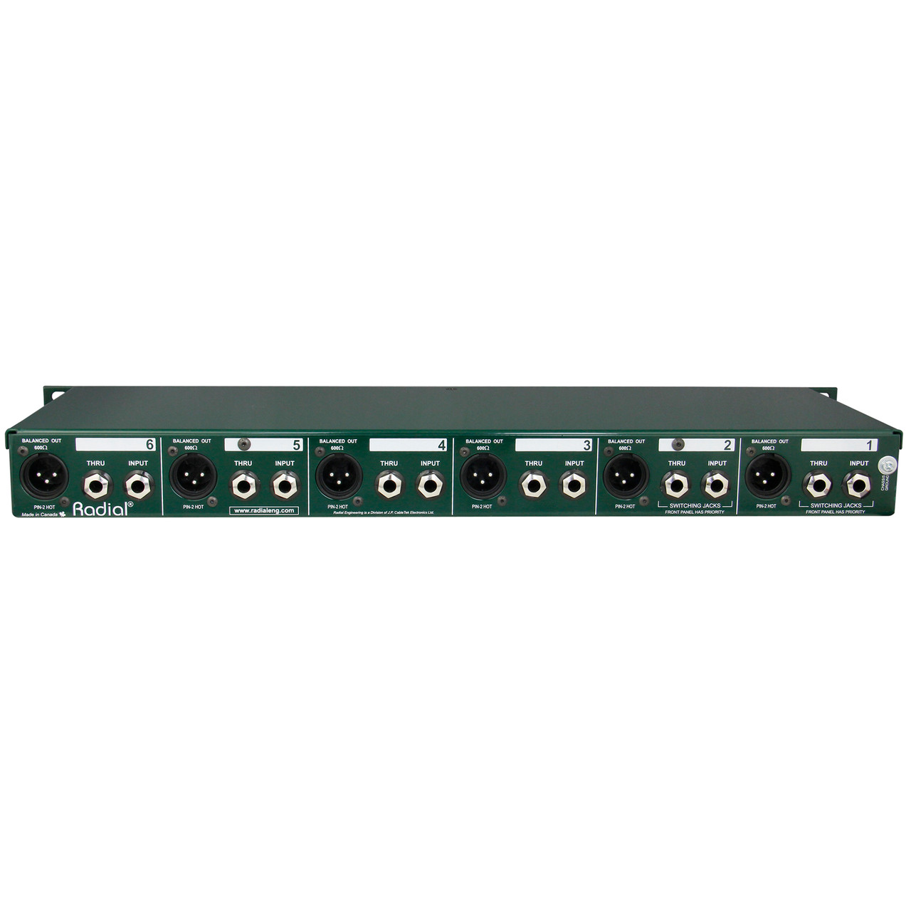 Radial JD6 6-Channel Rackmount Passive Direct Box | FrontEndAudio.com