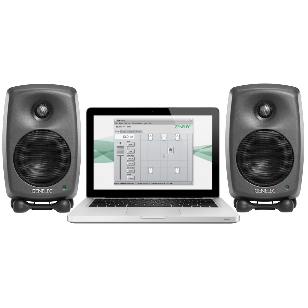 Genelec 8320 Stereo SAM Monitor Package Grey FrontEndAudio