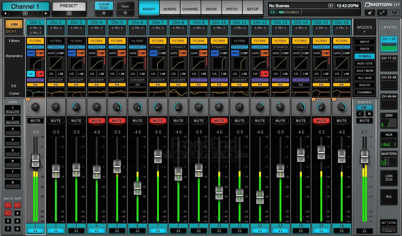 Waves eMotion LV1 32-Channel Live Mixer Software | FrontEndAudio.com