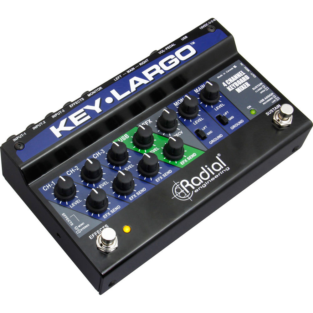 RADIAL Key-Largo/キーボードミキサー/オーディオインターフェイス Radial Key-Largo Keyboard Direct Box | FrontEndAudio.com