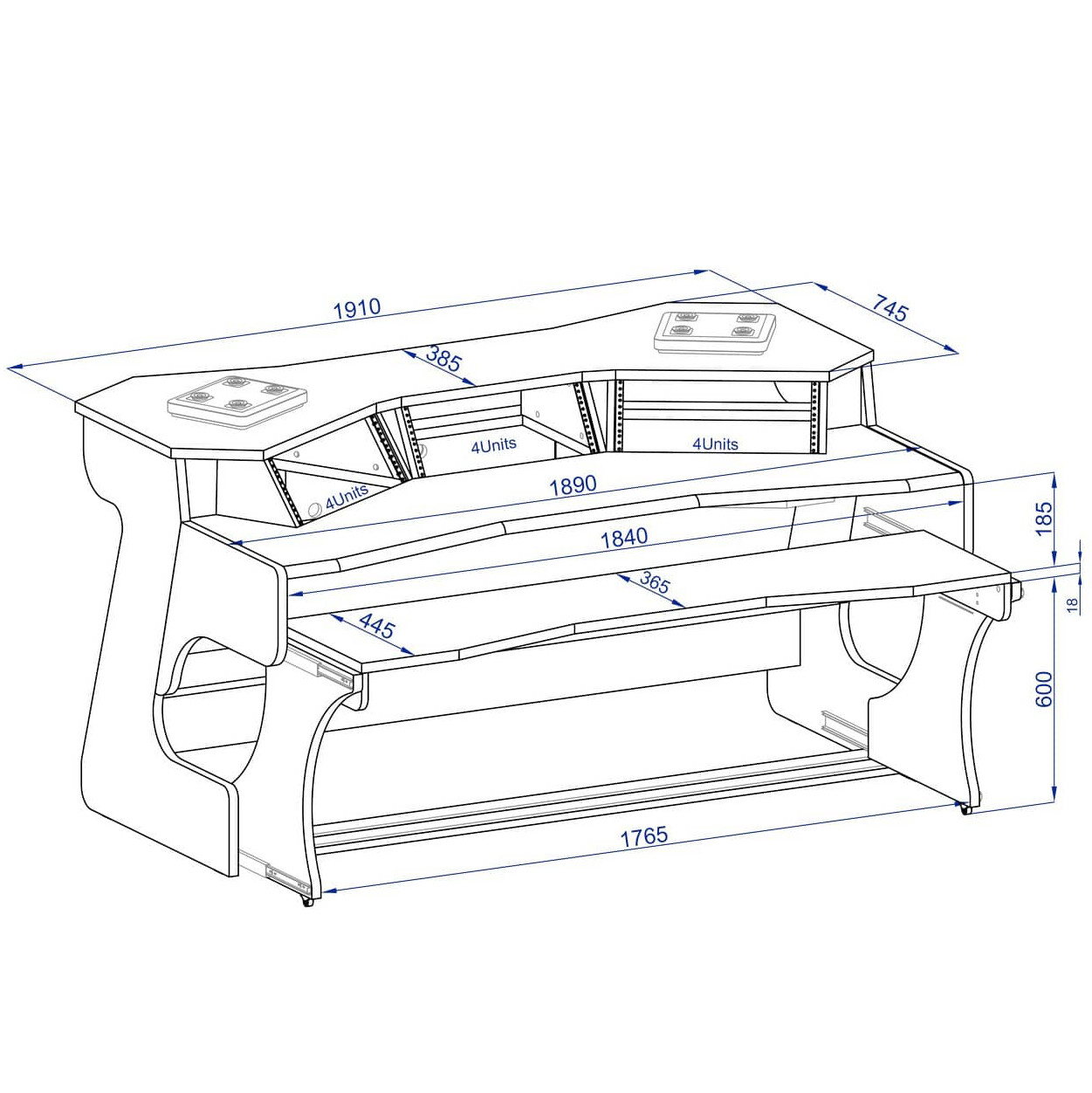Zaor Miza X2 Flex Studio Desk (Black Oak) | FrontEndAudio.com