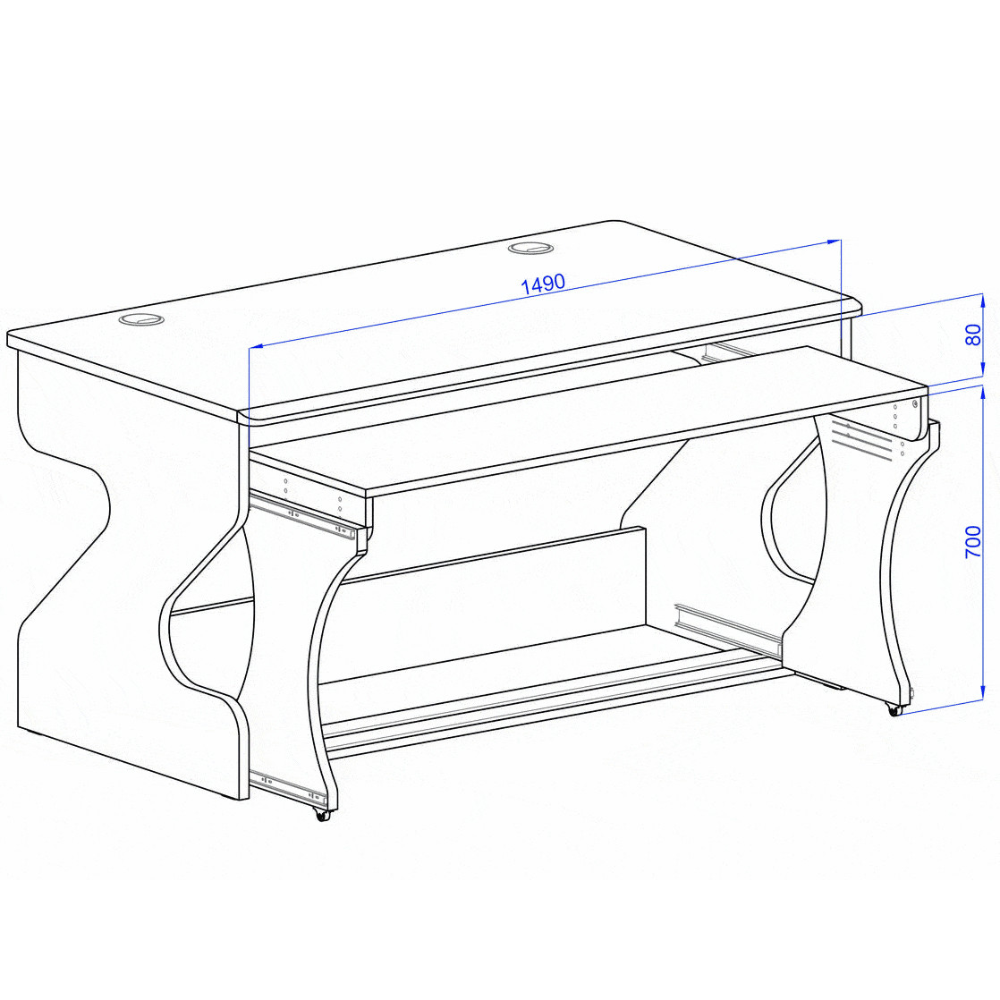 Zaor Miza M Flex Studio Desk (Black Oak) | FrontEndAudio.com