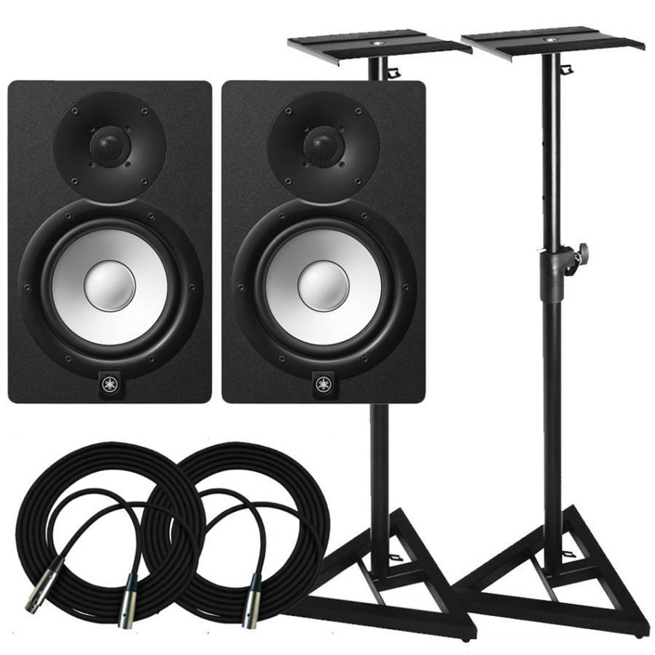 Yamaha HS7 White + Stands & Leads - The Disc DJ Store