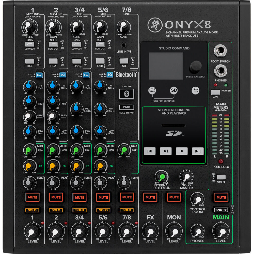 ■■【箱・取説・電源AC付】MACKIE ONYX8 アナログミキサー Mackie Onyx8 8-Channel Mixer | FrontEndAudio.com
