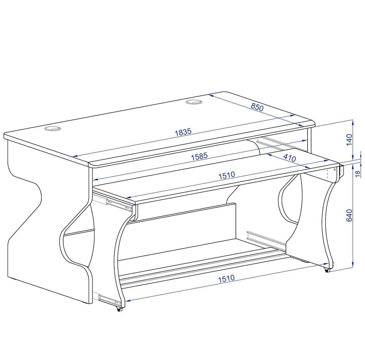Zaor Miza Z Flex Studio Desk (Black Oak) | FrontEndAudio.com