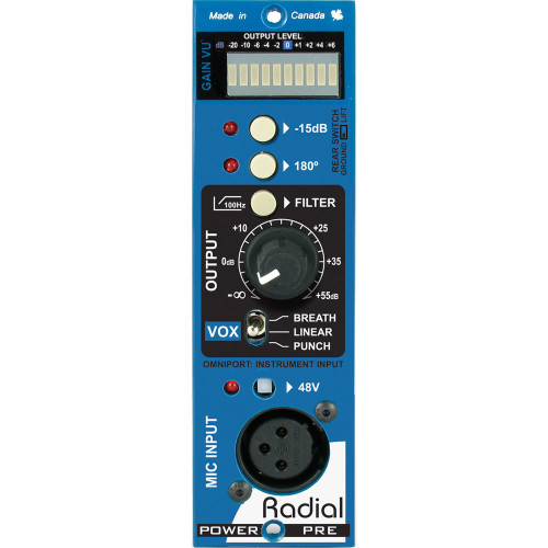 RADIAL ラジアル / JDV preAMP 500 series Radial JDV-Pre 500 Series Microphone Preamp | Sweetwater
