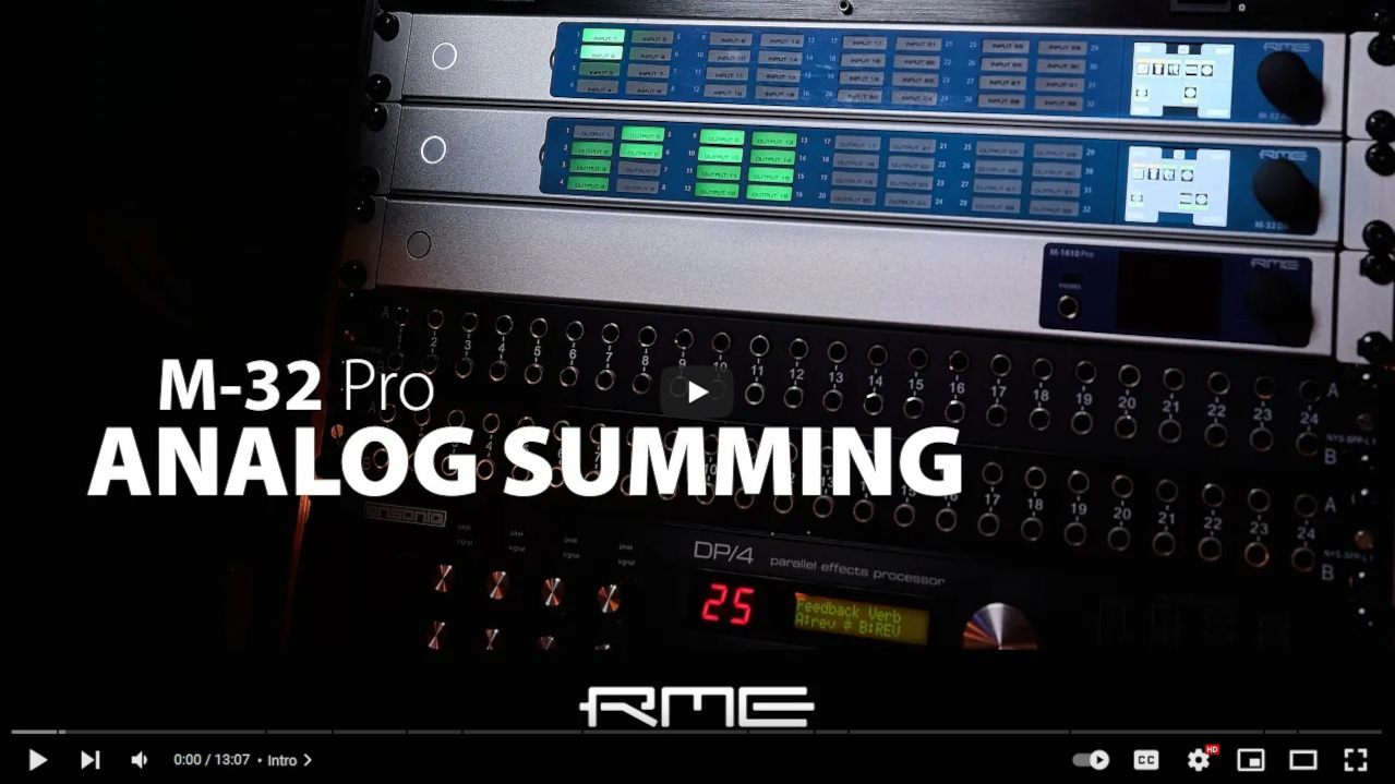 RME, TotalMix, and Analog Summing