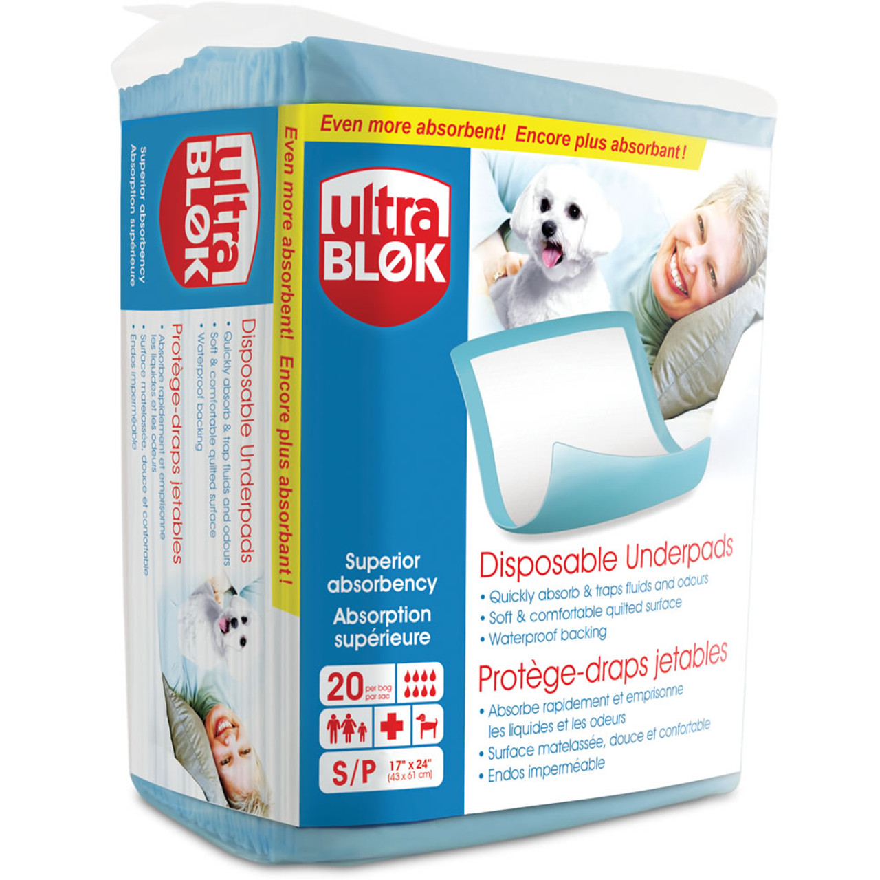 UltraBlok™ Protège - draps jetables UltraBlok™ , Noyau pelucheux, haute  capacité d'absorption