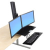 WorkFit-S, Dual Workstation with Worksurface Standing Desk Attachment - Front Clamp, =<24"
