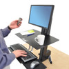 WorkFit-S, Single LD Workstation with Worksurface Standing Desk Attachment - Front Clamp, =<27"
