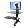 WorkFit-S, Single HD Workstation with Worksurface for Heavy Display (16–28 lbs monitor, =<30")