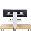 WorkFit-SR, Dual Monitor, Standing Desk Workstation Sit-Stand Desk Attachment - Rear Clamp, =<24"