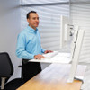 WorkFit-SR, 1 Monitor, Standing Desk Workstation Sit-Stand Desk Attachment - Rear Clamp, =<24"