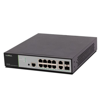 12 Port/ 8 PoE+ Front-Facing Rackmount Switch with US Power Cord