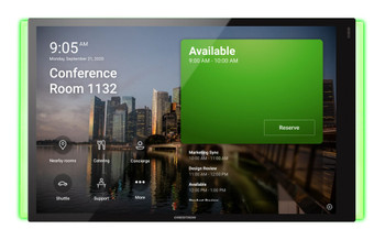 10.1 in. Room Scheduling Touch Screen for Microsoft Teams® Software, Black Smooth, includes one TSW-1070-LB-B-S light bar