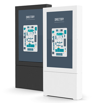 Impact™ Floor Mounted Back-to-Back Kiosk, Portrait 50” White