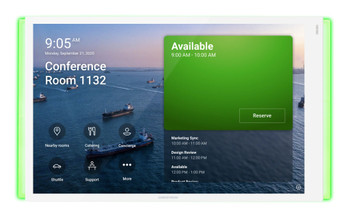 10.1 in. Room Scheduling Touch Screen for Microsoft Teams® Software, White Smooth, includes one TSW-1070-LB-W-S light bar